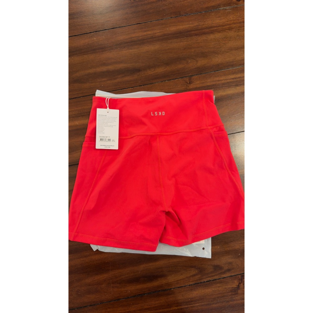 LSKD Flux X-Short Legging Scarlet Red Ultra High-Rise 4 Inch Shorts XL NEW NWT - Picture 3 of 16